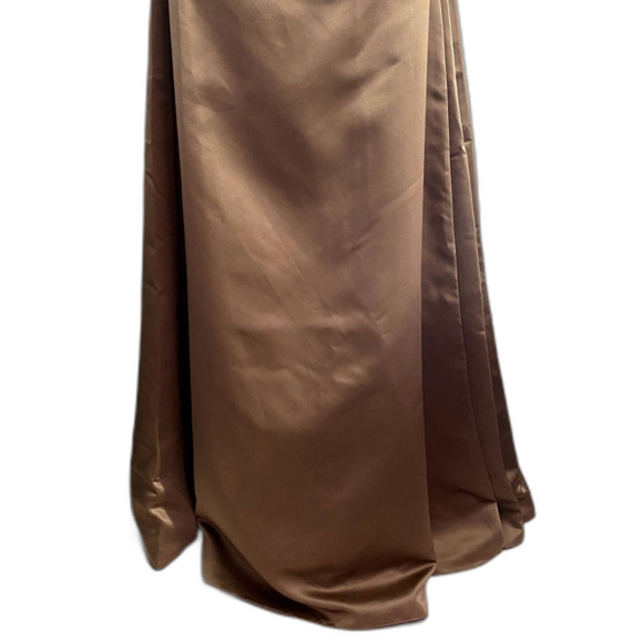 Michaelangelo 8078 Bridesmaid's‎ Dress Tan Strapless Formal Ballgown Size 10 - Picture 3 of 6